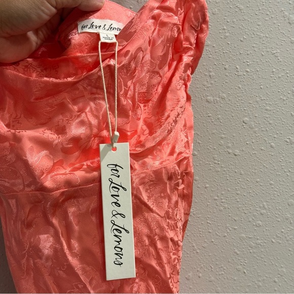 For Love and Lemons Large Pink Gabrielle Satin Mini Dress Party Event Cocktail - Picture 6 of 9